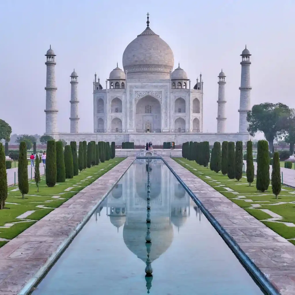 Taj Mahal at the sunrise India